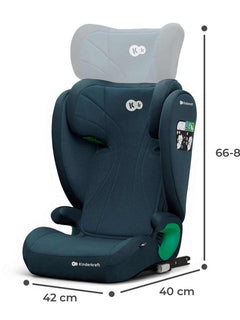 Kinderkraft Junior Fix 2 i-Size Car Booster Child Seat ISOFIX, 3-12Y Harbour Blue Kinderkraft Mama's Joy