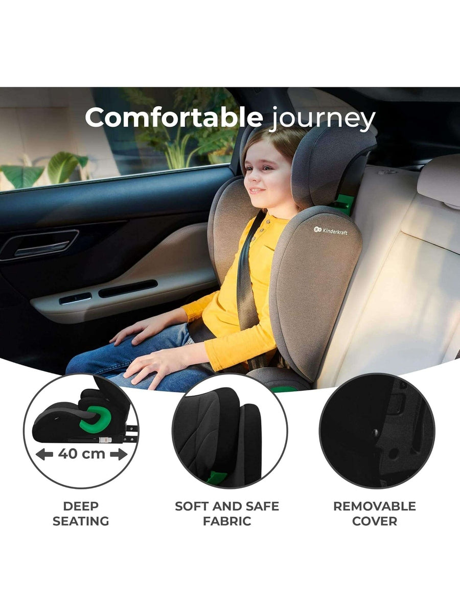 Kinderkraft Junior Fix 2 i-Size Car Booster Child Seat ISOFIX, 3-12Y Black Kinderkraft Mama's Joy