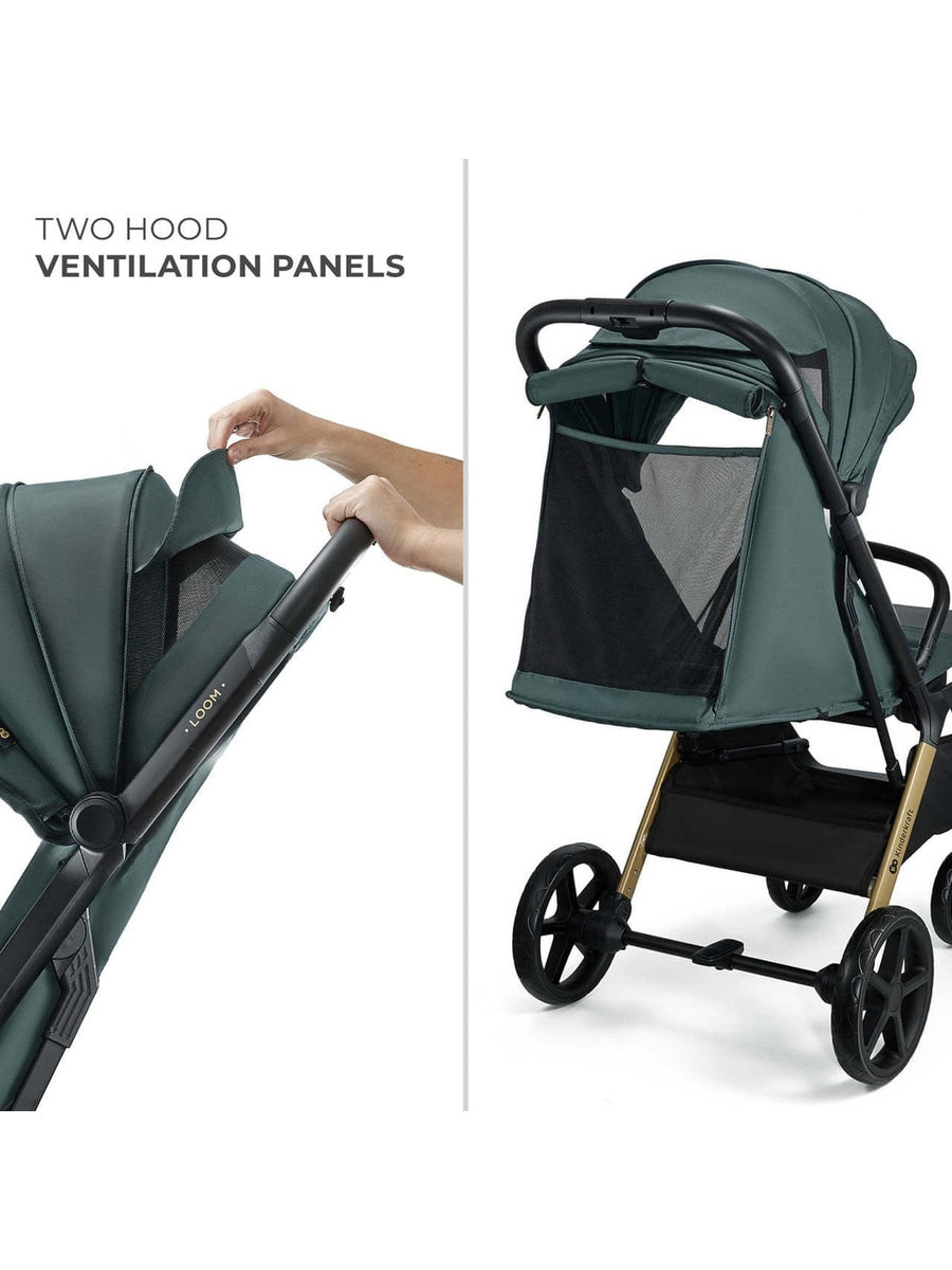 Kinderkraft Loom Stroller – Jade Green | Lightweight, Foldable Pushchair for Birth to 22kg Kinderkraft Mama's Joy