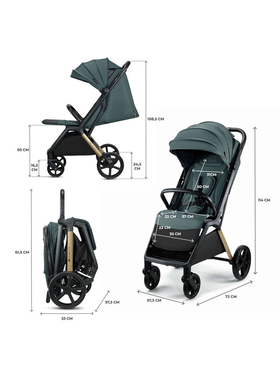 Kinderkraft Loom Stroller – Jade Green | Lightweight, Foldable Pushchair for Birth to 22kg Kinderkraft Mama's Joy