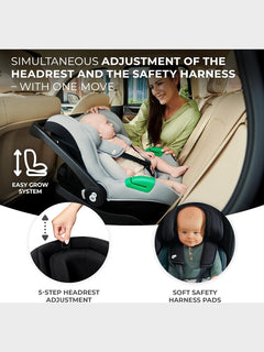 Kinderkraft Mink PRO i-Size Car Seat with ISOFIX Base – Grey 40–75 cm Kinderkraft Mama's Joy
