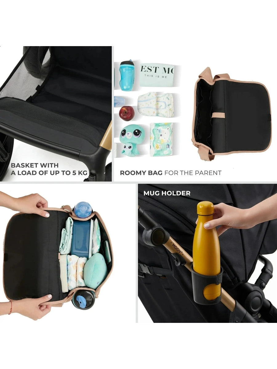 Kinderkraft Moov 2 3-in-1 Travel System with Mink Pro i-Size Car Seat – Sand Beige Kinderkraft Mama's Joy