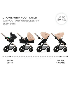 Kinderkraft Moov 2 3-in-1 Travel System with Mink Pro i-Size Car Seat – Sand Beige Kinderkraft Mama's Joy