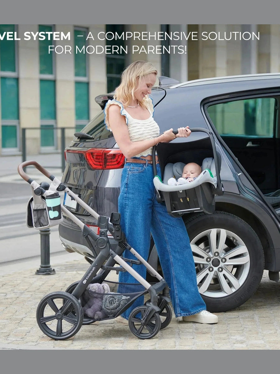 Kinderkraft Moov 2 3-in-1 Travel System with Mink Pro i-Size Car Seat – Sand Beige Kinderkraft Mama's Joy