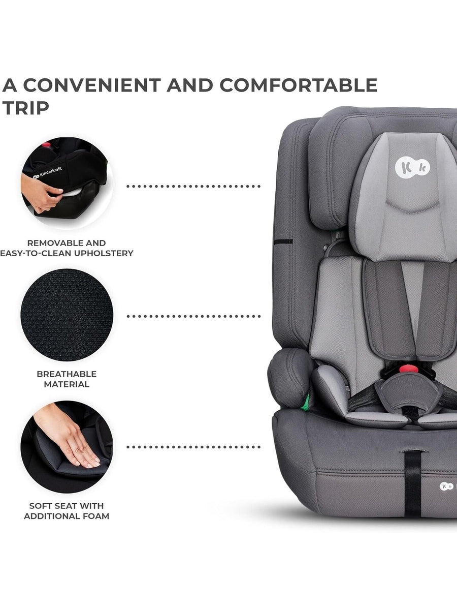 Kinderkraft Safety FIX2 I-Size Baby Booster Child Car Seat ISOFIX - Grey Kinderkraft Mama's Joy