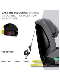 Kinderkraft Safety FIX2 I-Size Baby Booster Child Car Seat ISOFIX - Grey Kinderkraft Mama's Joy