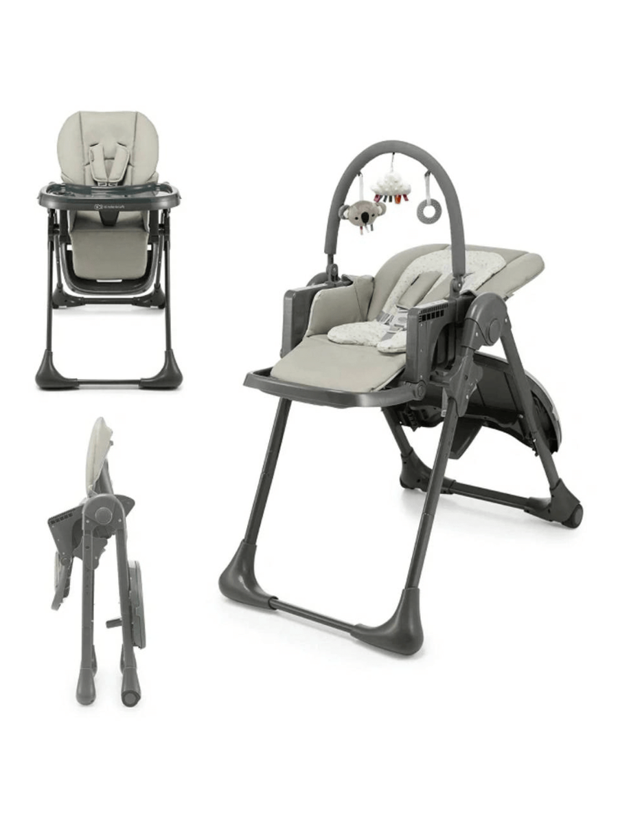 Kinderkraft Tummie, 2-in-1 Baby Hign Chair Bouncer Ergonomic Comfortable Grey Kinderkraft Mama's Joy