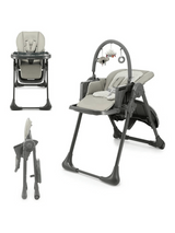 Kinderkraft Tummie, 2-in-1 Baby Hign Chair Bouncer Ergonomic Comfortable Grey Kinderkraft Mama's Joy