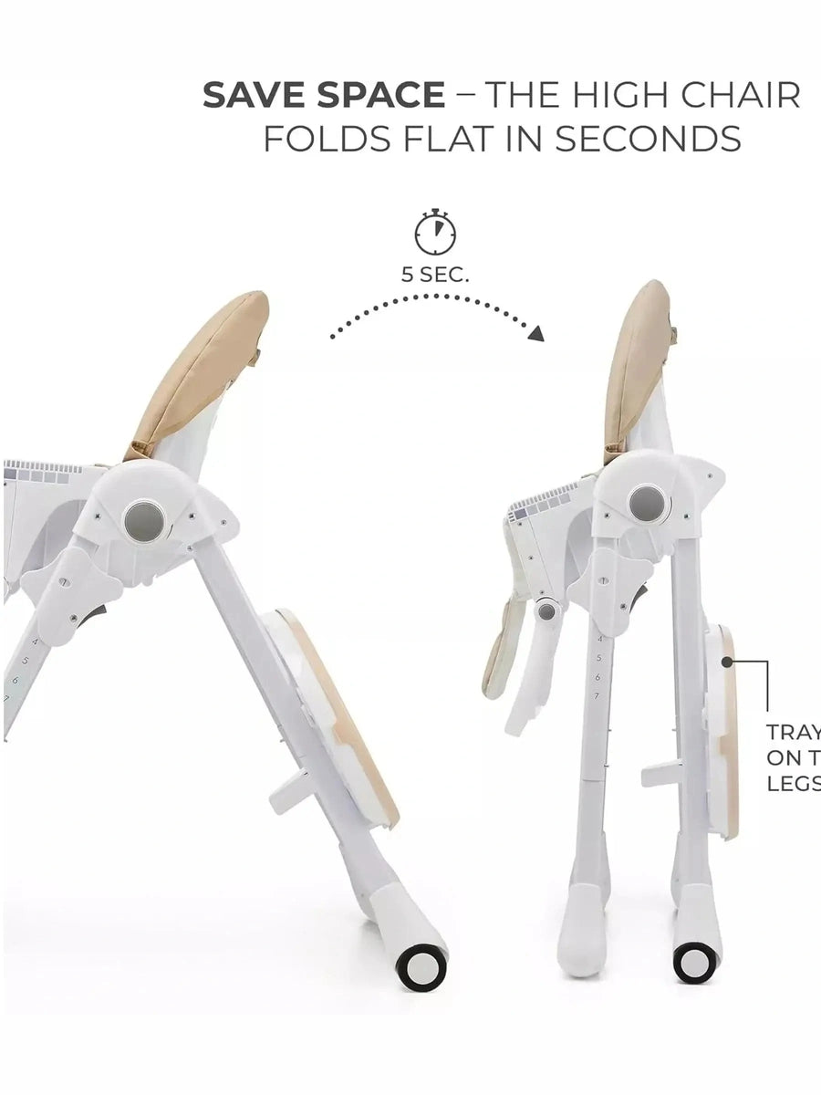 Kinderkraft Tummie, 2-in-1 Baby Hign Chair Bouncer Ergonomic Comfortable Beige Kinderkraft Mama's Joy