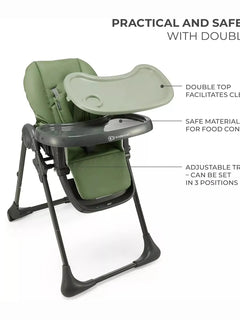 Kinderkraft Tummie, 2-in-1 Baby Hign Chair Bouncer Ergonomic Comfortable Green Kinderkraft Mama's Joy