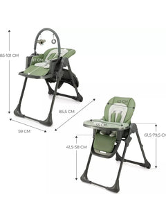 Kinderkraft Tummie, 2-in-1 Baby Hign Chair Bouncer Ergonomic Comfortable Green Kinderkraft Mama's Joy