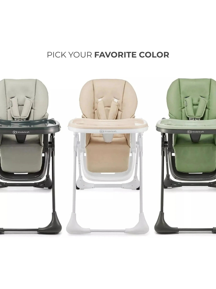 Kinderkraft Tummie, 2-in-1 Baby Hign Chair Bouncer Ergonomic Comfortable Green Kinderkraft Mama's Joy