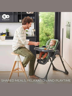 Kinderkraft Tummie, 2-in-1 Baby Hign Chair Bouncer Ergonomic Comfortable Green Kinderkraft Mama's Joy