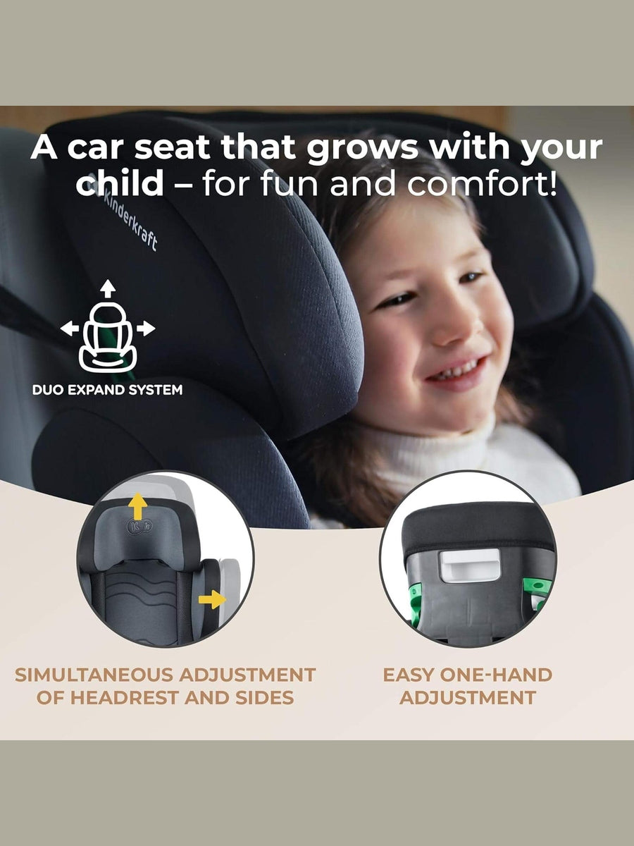 Kinderkraft XPAND2 I-Size 100-150cm Car Seat for Children 3.5 to 12 Years ISOFIX Black Kinderkraft Mama's Joy