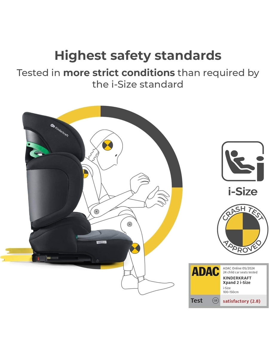 Kinderkraft XPAND2 I-Size 100-150cm Car Seat for Children 3.5 to 12 Years ISOFIX Black Kinderkraft Mama's Joy