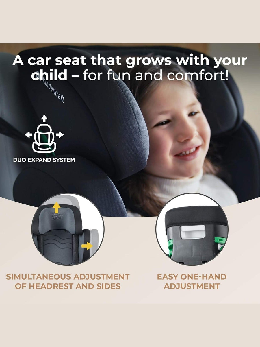 Kinderkraft XPAND2 I-Size 100-150cm Car Seat for Children 3.5 to 12 Years ISOFIX Black Kinderkraft Mama's Joy