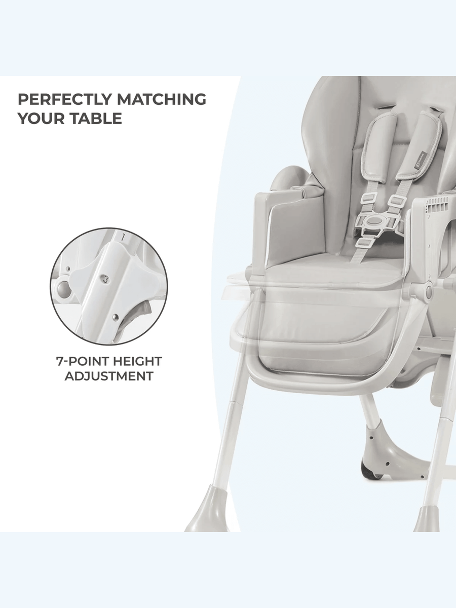Kinderkraft Yummy High Baby Feeding Chair Foldable with Adjustable Height-Grey Kinderkraft Mama's Joy