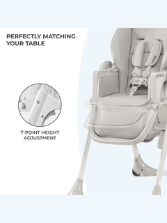 Kinderkraft Yummy High Baby Feeding Chair Foldable with Adjustable Height-Grey Kinderkraft Mama's Joy