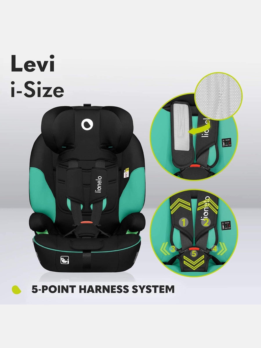 Lionelo Levi I-Size Car Seat 9-36kg Infant to 12 Years Side Protection - Green Lionelo Mama's Joy