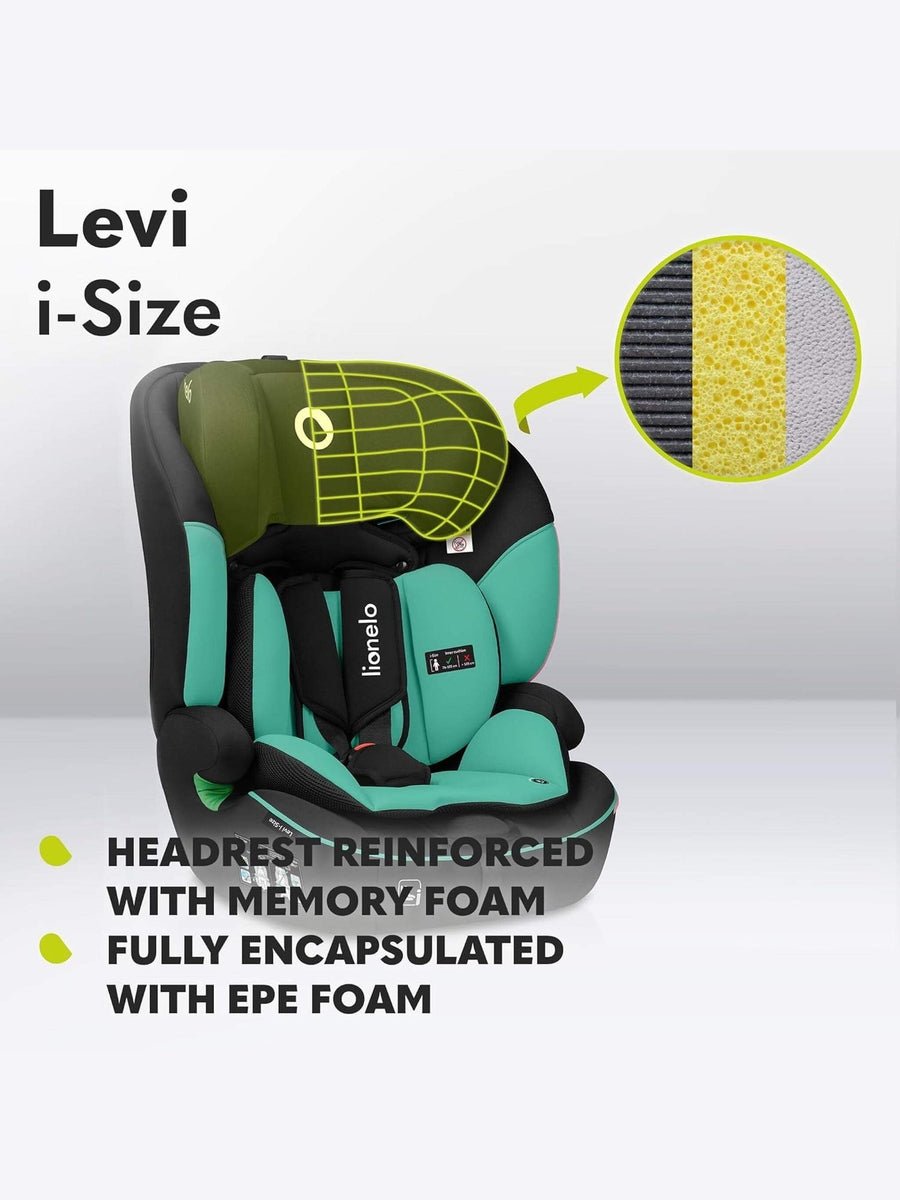 Lionelo Levi I-Size Car Seat 9-36kg Infant to 12 Years Side Protection - Green Lionelo Mama's Joy