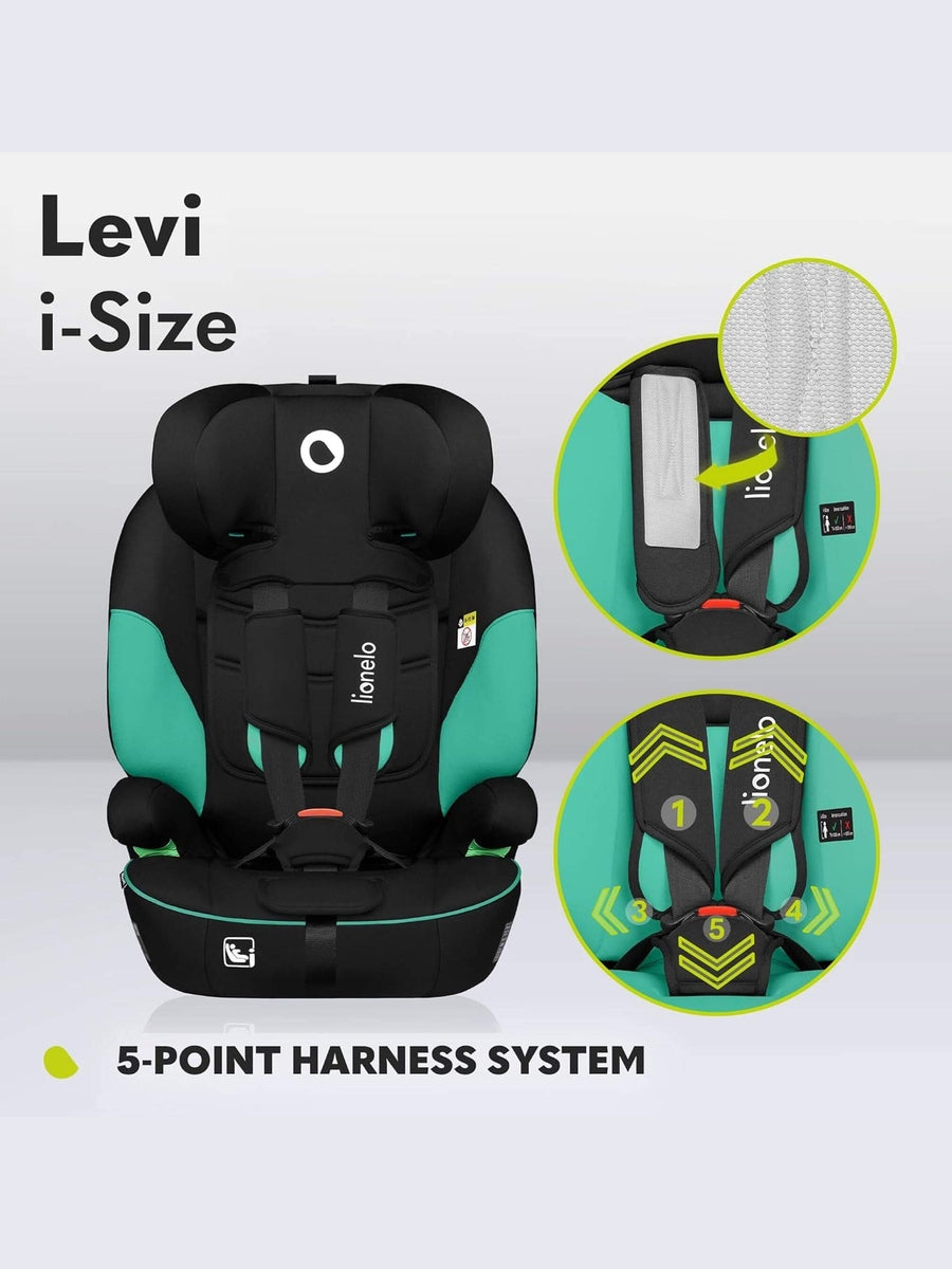 Lionelo Levi I-Size Car Seat 9-36kg Infant to 12 Years Side Protection - Green Lionelo Mama's Joy