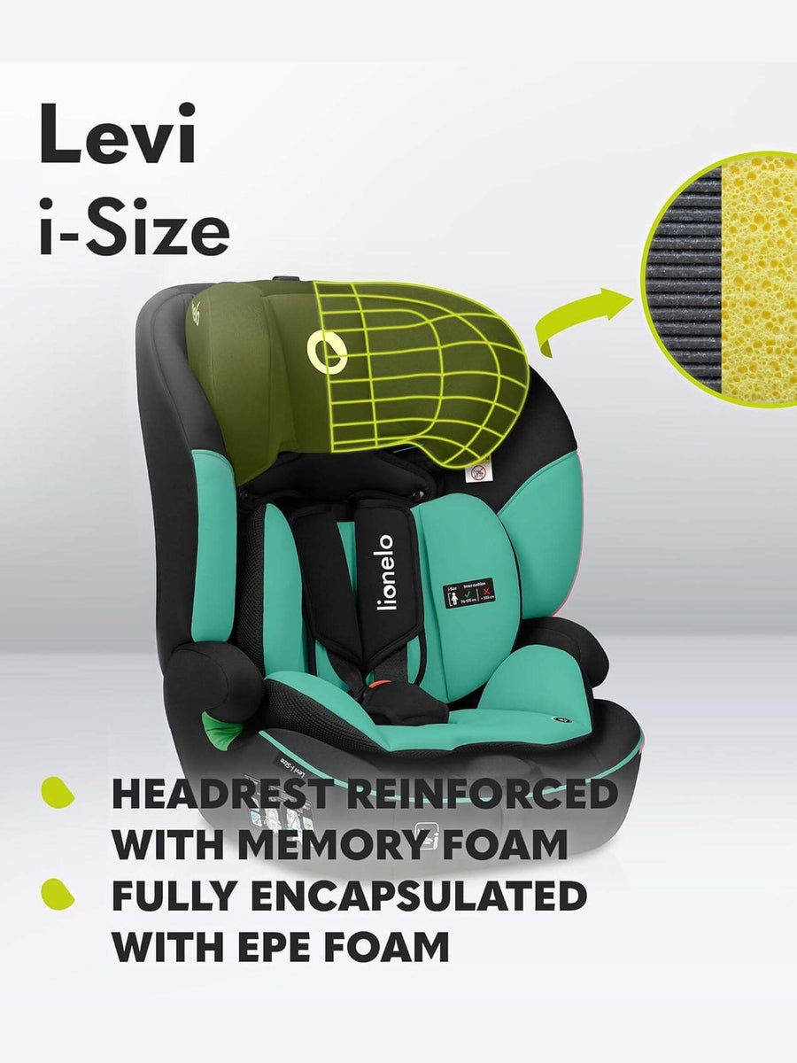 Lionelo Levi I-Size Car Seat 9-36kg Infant to 12 Years Side Protection - Green Lionelo Mama's Joy