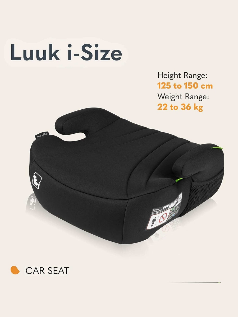 Lionelo Luuk I-Size Booster Car Seat for Kids 22-36kg/125-150cm Black Lionelo Mama's Joy