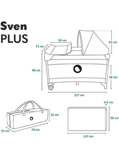 Lionelo Sven Plus 2-in-1 Travel Cot & Portable Baby Zone 0–36 Months Lionelo Mama's Joy
