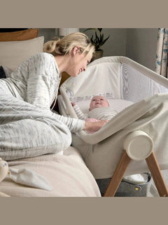 Mamas & Papas Lua Bedside Crib – Fawn Beige | Adjustable Co-Sleeping Crib Mamas & Papas Mama's Joy