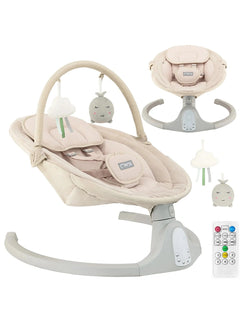 MoMi Kenani Baby Swing – Sand | Electric Rocker with Sounds 0–9kg MoMi Mama's Joy