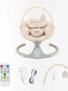 MoMi Kenani Baby Swing – Sand | Electric Rocker with Sounds 0–9kg MoMi Mama's Joy