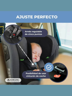 Mobiclinic Pandafix Car Seat – 360° Rotating, i-Size, Isofix, 0–12 Years 0–36 kg, 40–150 cm - Black Mobiclinic Mama's Joy