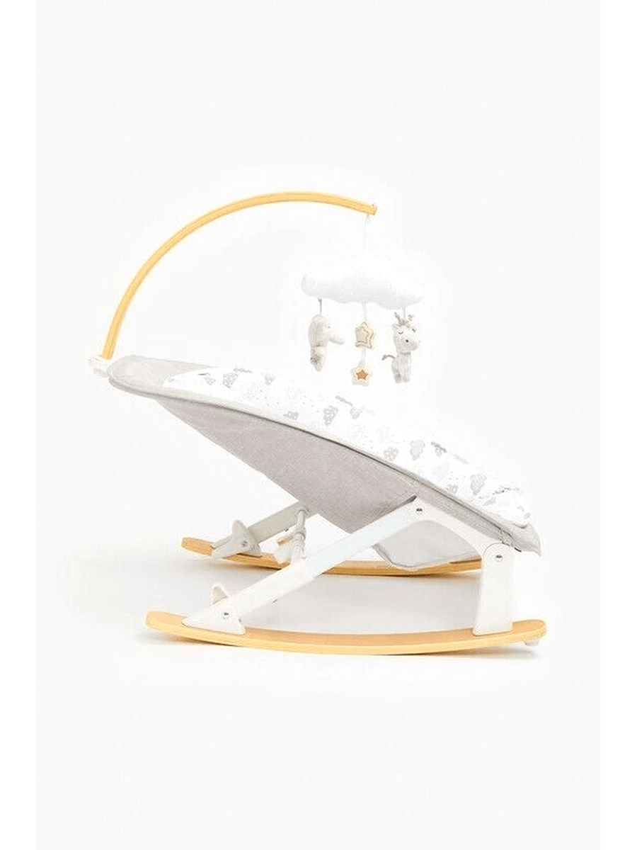 Mothercare Grey Cloud Wooden Baby Rocker Swing Suitable Approx. up to 9 months Mothercare Mama's Joy