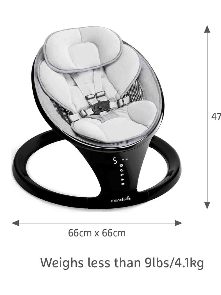 Munchkin Electric Baby Bouncer Chair Swing Rocker & Gentle Baby Bouncing Chair with Motion & Sounds - Black Munchkin Mama's Joy