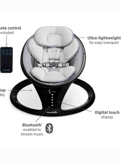Munchkin Electric Baby Bouncer Chair Swing Rocker & Gentle Baby Bouncing Chair with Motion & Sounds - Black Munchkin Mama's Joy