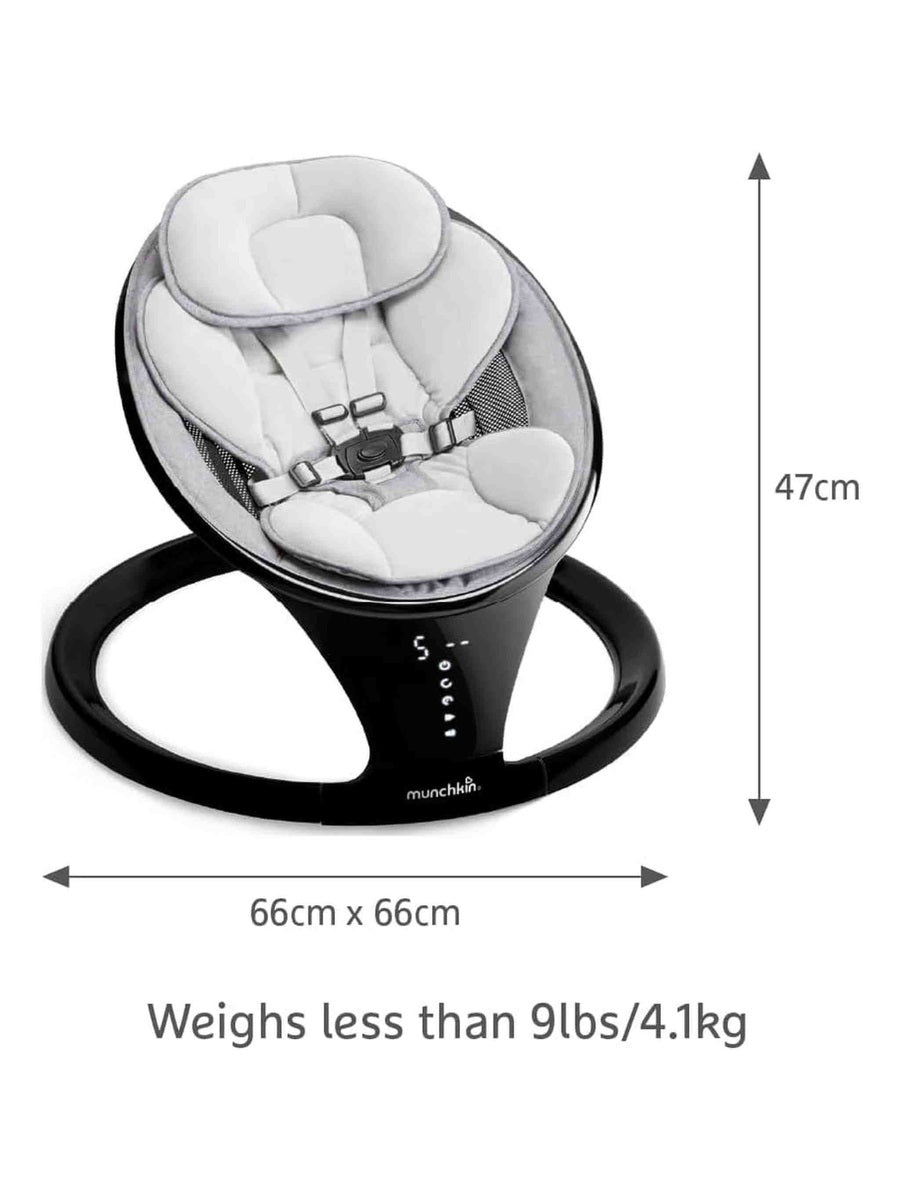 Munchkin Electric Baby Bouncer Chair Swing Rocker & Gentle Baby Bouncing Chair with Motion & Sounds - Black Munchkin Mama's Joy