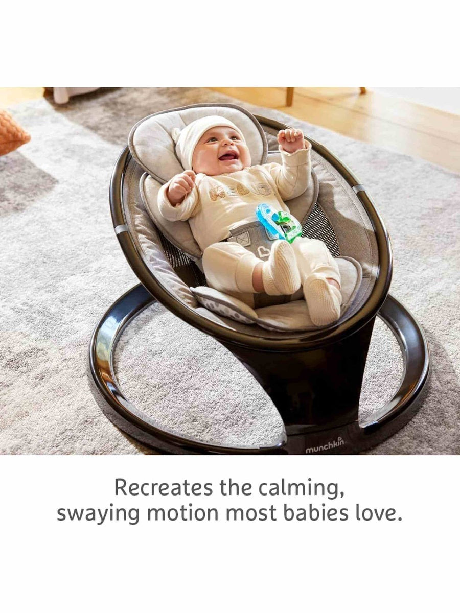 Munchkin Electric Baby Bouncer Chair Swing Rocker & Gentle Baby Bouncing Chair with Motion & Sounds - Black Munchkin Mama's Joy