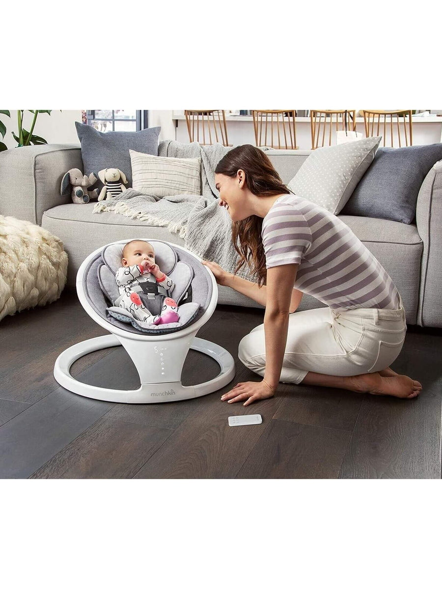 Munchkin Electric Baby Bouncer Swing Chair - Bluetooth Enabled Baby Chair White Munchkin Mama's Joy