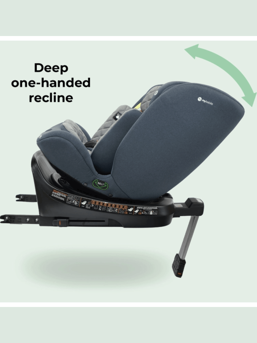 My Babiie 360 Spin Group 0+/1/2/3 i-Size Isofix Car Seat - Charcoal My Babiie Mama's Joy