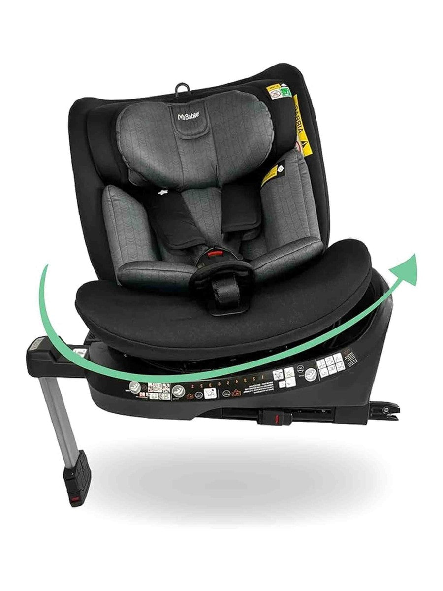 My Babiie 360 Spin Group 0+/1/2/3 i-Size Isofix Car Seat - Black Herringbone My Babiie Mama's Joy