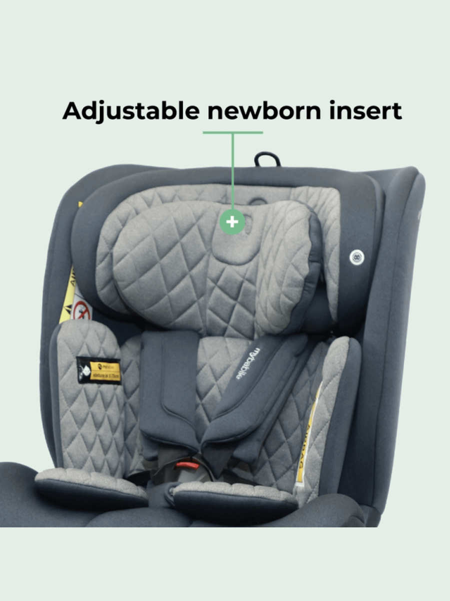 My Babiie 360 Spin Group 0+/1/2/3 i-Size Isofix Car Seat - Charcoal My Babiie Mama's Joy
