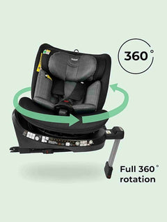My Babiie 360 Spin Group 0+/1/2/3 i-Size Isofix Car Seat - Black Herringbone My Babiie Mama's Joy