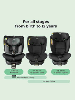My Babiie 360 Spin Group 0+/1/2/3 i-Size Isofix Car Seat - Black Herringbone My Babiie Mama's Joy