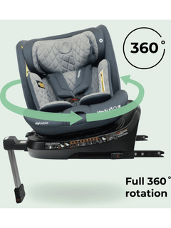 My Babiie 360 Spin Group 0+/1/2/3 i-Size Isofix Car Seat - Charcoal My Babiie Mama's Joy
