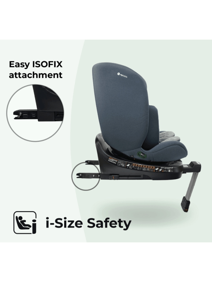 My Babiie 360 Spin Group 0+/1/2/3 i-Size Isofix Car Seat - Charcoal My Babiie Mama's Joy