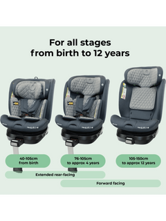 My Babiie 360 Spin Group 0+/1/2/3 i-Size Isofix Car Seat - Charcoal My Babiie Mama's Joy