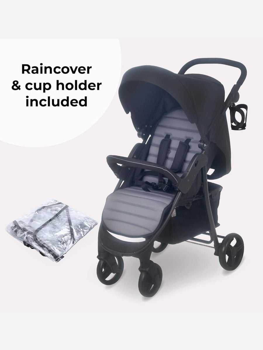 My Babiie MB30 Pushchair Stroller – from Birth to 4 Years 22kg Black & Grey My Babiie Mama's Joy