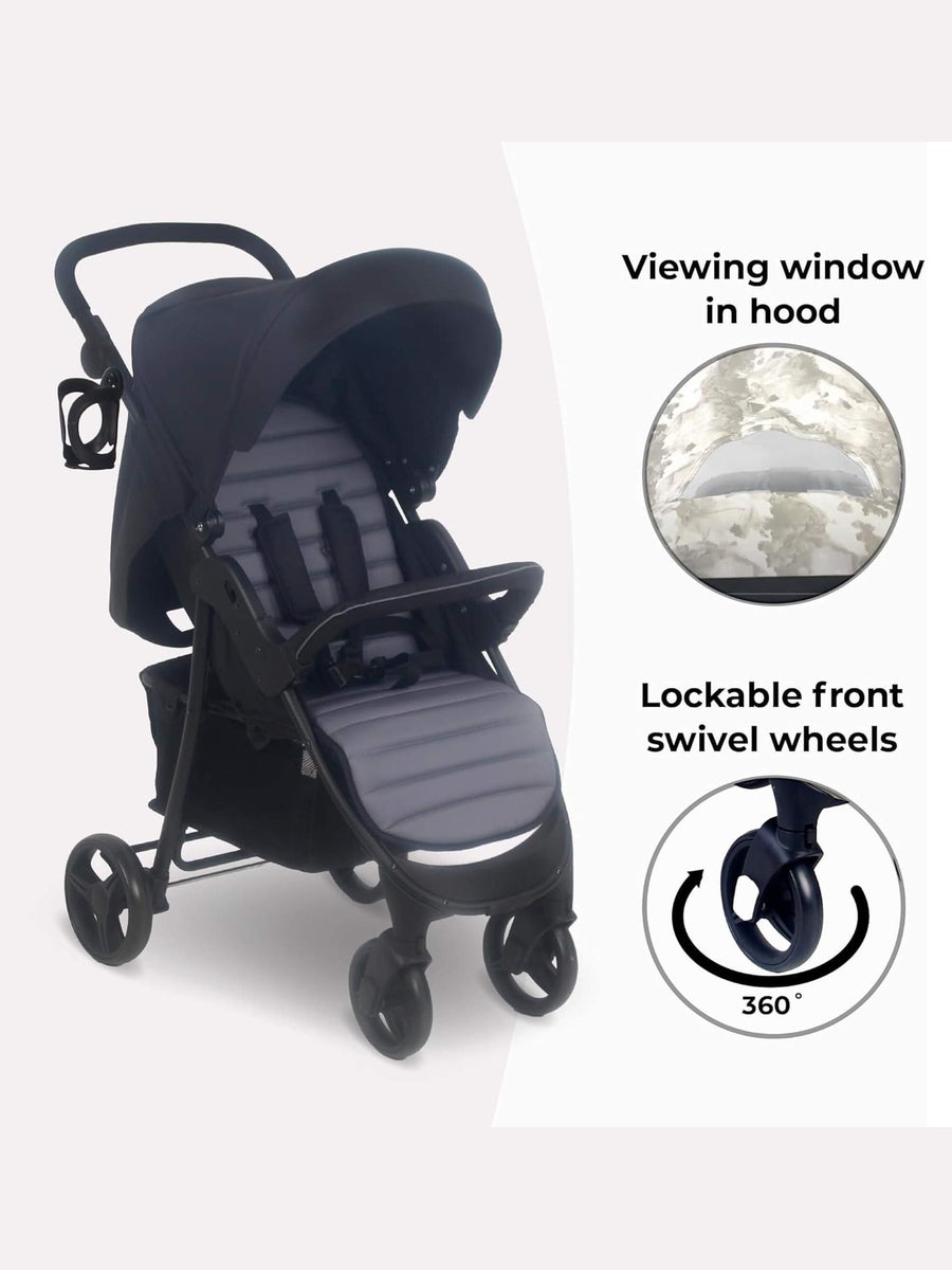 My Babiie MB30 Pushchair Stroller – from Birth to 4 Years 22kg Black & Grey My Babiie Mama's Joy