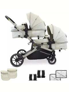 My Babiie MB33 Tandem Double Pushchair - Ivory My Babiie Mama's Joy