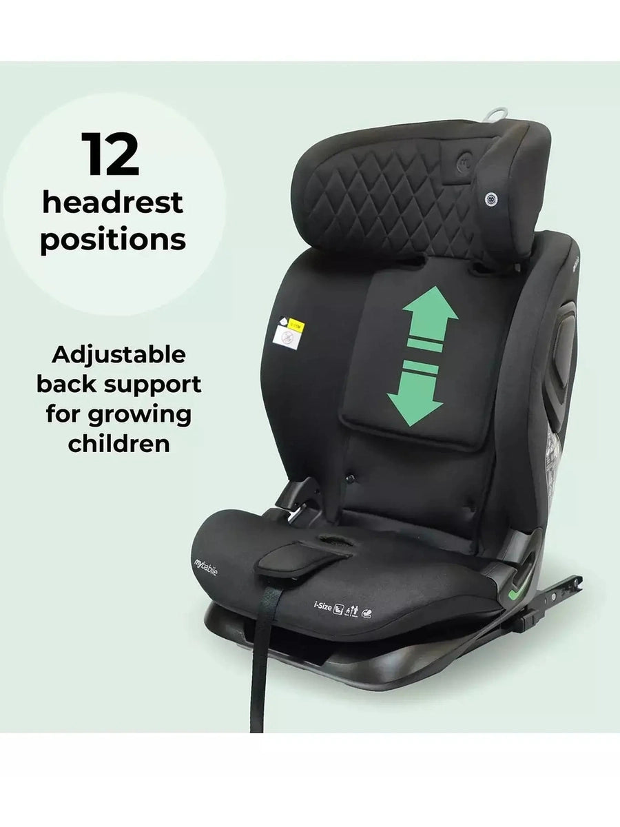 My Babiie MBCS123 i-Size 76-150cm Car Seat - Black MyBabiie Mama's Joy